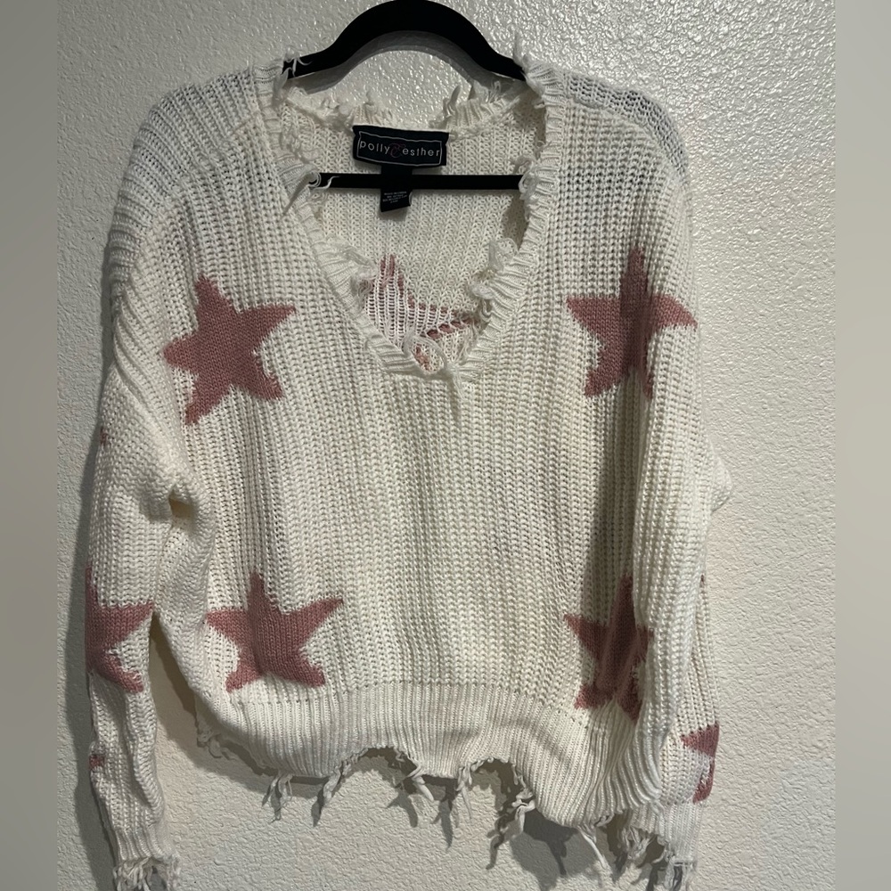 Polly Esther Stars cropped sweater